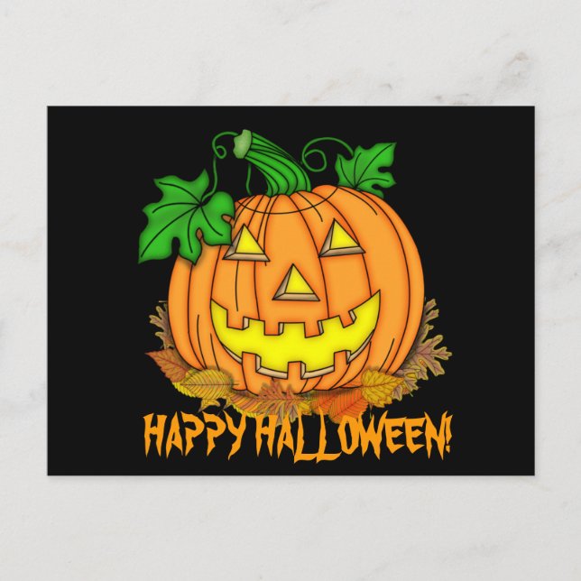 Halloween Pumpkin Helgdag tecknad vykort (Framsida)
