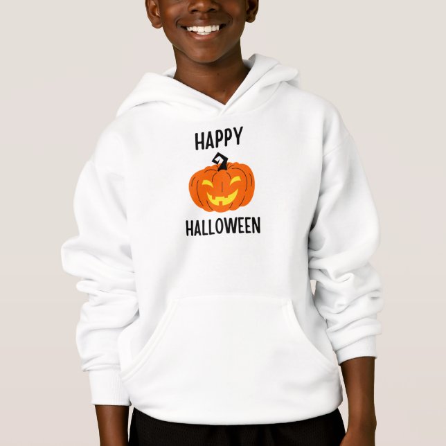 Halloween Pumpkin Hoodie T Shirt (Framsida)