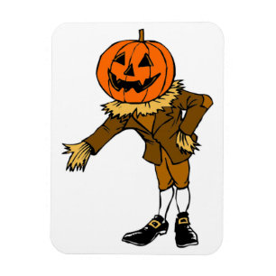 HALLOWEEN PUMPKIN HUAD FÅGELSKRÄMMA PILGRIM MAGNET