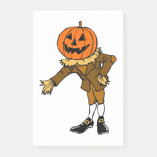 HALLOWEEN PUMPKIN HUAD FÅGELSKRÄMMA PILGRIM POST-IT BLOCK (Framsida)