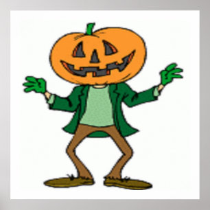 HALLOWEEN PUMPKIN HUAD POSTER