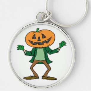 HALLOWEEN PUMPKIN HUAD RUND SILVERFÄRGAD NYCKELRING