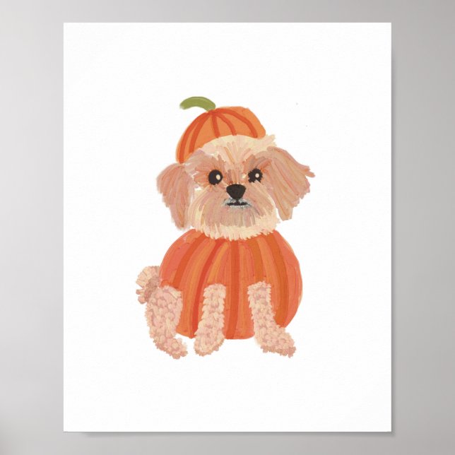Halloween Pumpkin Hund Poster (Framsidan)