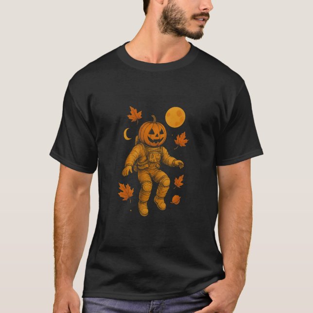 Halloween Pumpkin i Space Celestial Jack-O’-Lant T Shirt (Framsida)