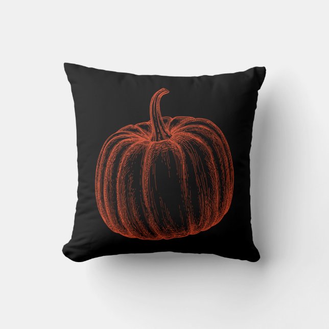 Halloween Pumpkin Illustration Kudde (Framsida)