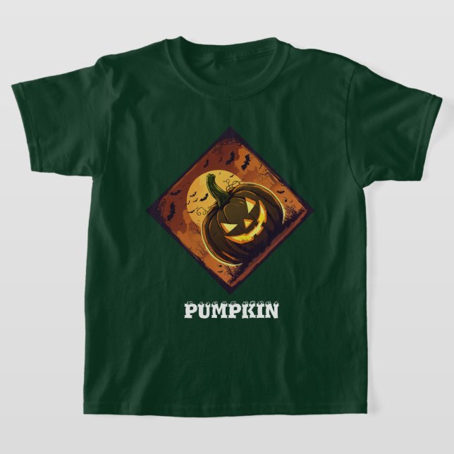 Halloween Pumpkin illustrerade designern T-shirt (Laydown)