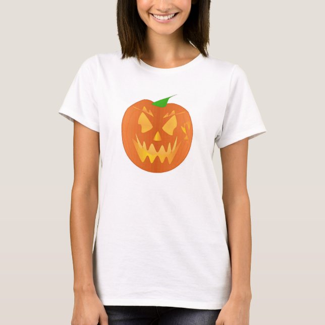 Halloween Pumpkin in Lime Green T-shirt (Framsida)