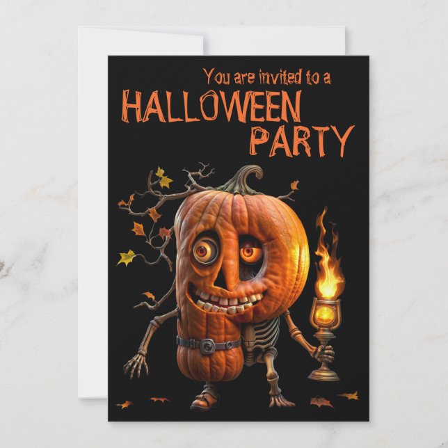 Halloween Pumpkin Inbjudningar (Framsida)
