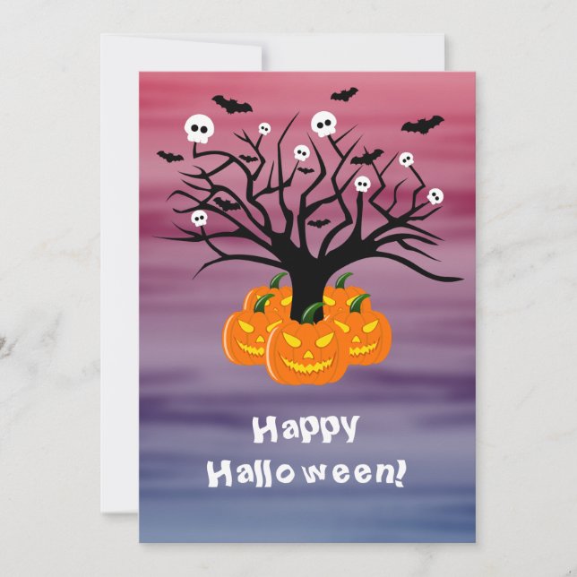 Halloween Pumpkin Jack o’ Lantern Dead Träd (Framsida)