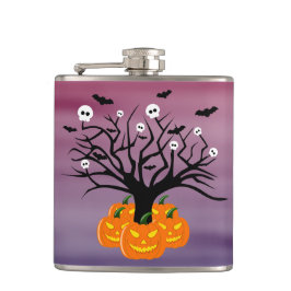 Halloween Pumpkin Jack o’ Lantern Dead Träd Fickplunta