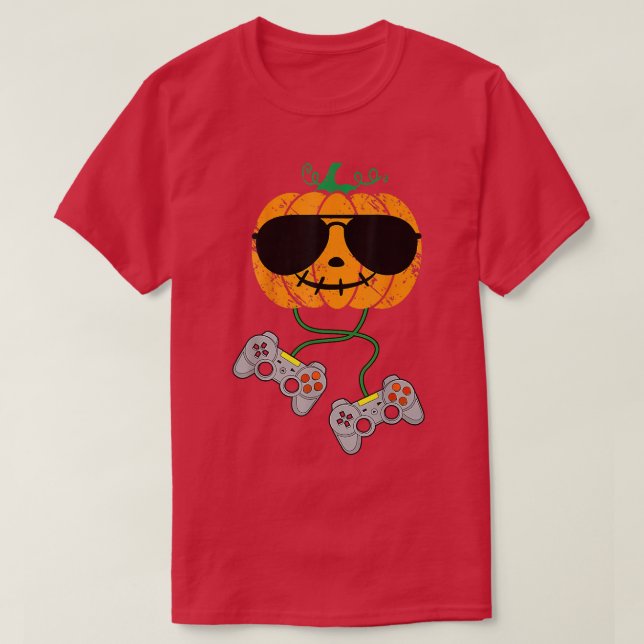 Halloween Pumpkin Jack o lantern Halloween Gamer B T Shirt (Design framsida)