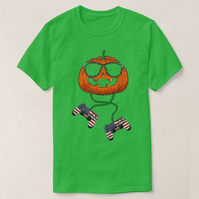 Halloween Pumpkin Jack o lantern Halloween Gamer U T Shirt (Design framsida)