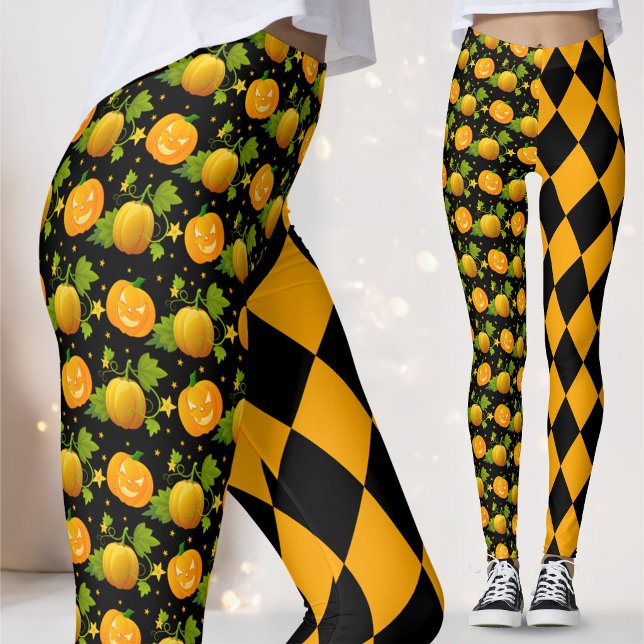 Halloween pumpkin jack o lantern jester leggings (Skapare uppladdad)