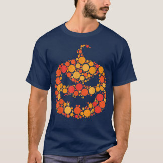 Halloween Pumpkin Jack o lantern Polka Dot T Shirt