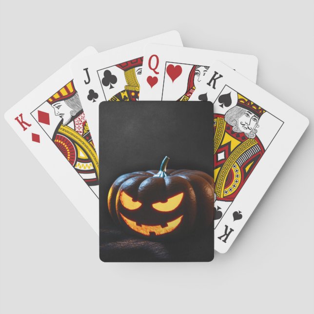 Halloween Pumpkin Jack-O-Lantern Spooky Casinokort (Baksidan)