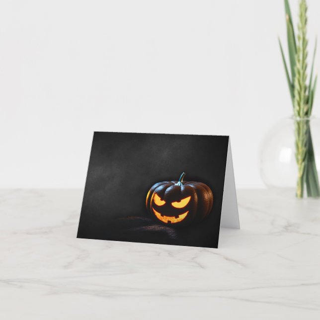 Halloween Pumpkin Jack-O-Lantern Spooky Kort (Framsida)