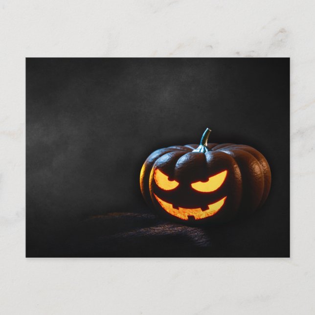 Halloween Pumpkin Jack-O-Lantern Spooky Vykort (Framsida)