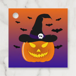 Halloween Pumpkin Jack o’ Lantern Witch Hat Gåvor Etiketter