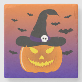 Halloween Pumpkin Jack o’ Lantern Witch Hat Stenunderlägg
