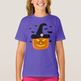 Halloween Pumpkin Jack o’ Lantern Witch Hat T Shirt