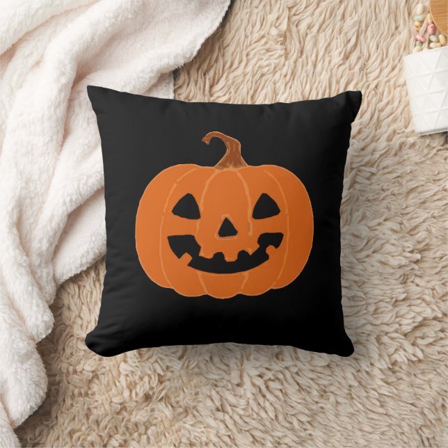Halloween Pumpkin Jackolantern Stickers Kudde (Filt)