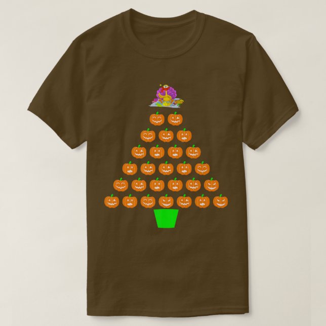 Halloween Pumpkin Julgran Thanksgiving Turk T Shirt (Design framsida)