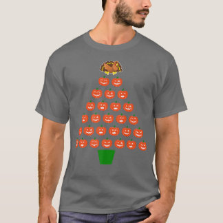 Halloween Pumpkin Julgran Thanksgiving Turk T Shirt
