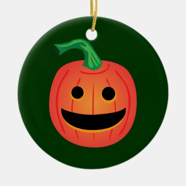 Halloween Pumpkin Julgransprydnad Keramik (Framsidan)