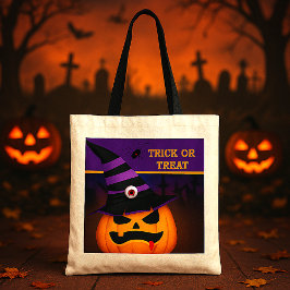 Halloween Pumpkin Kids Bus eller godis Tygkasse