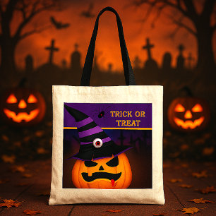 Halloween Pumpkin Kids Bus eller godis Tygkasse