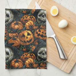 Halloween Pumpkin Kökshandduk