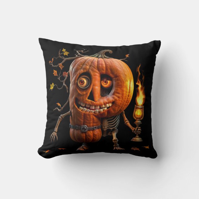 Halloween Pumpkin Kudde (Framsida)