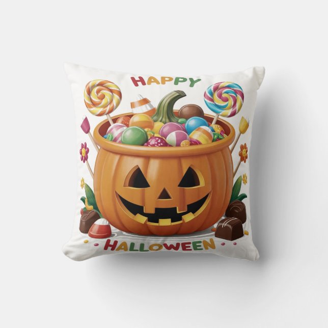Halloween Pumpkin Kudde (Framsida)