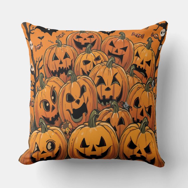 Halloween Pumpkin Kudde (Framsida)