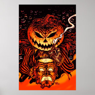 Halloween Pumpkin Kung Poster