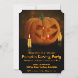 Halloween Pumpkin Lantern med ljus Inbjudningar