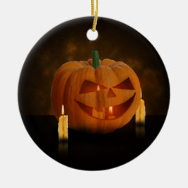 Halloween Pumpkin Lantern med ljus Julgransprydnad Keramik