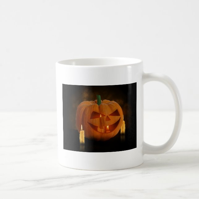 Halloween Pumpkin Lantern med ljus Kaffemugg (Höger)