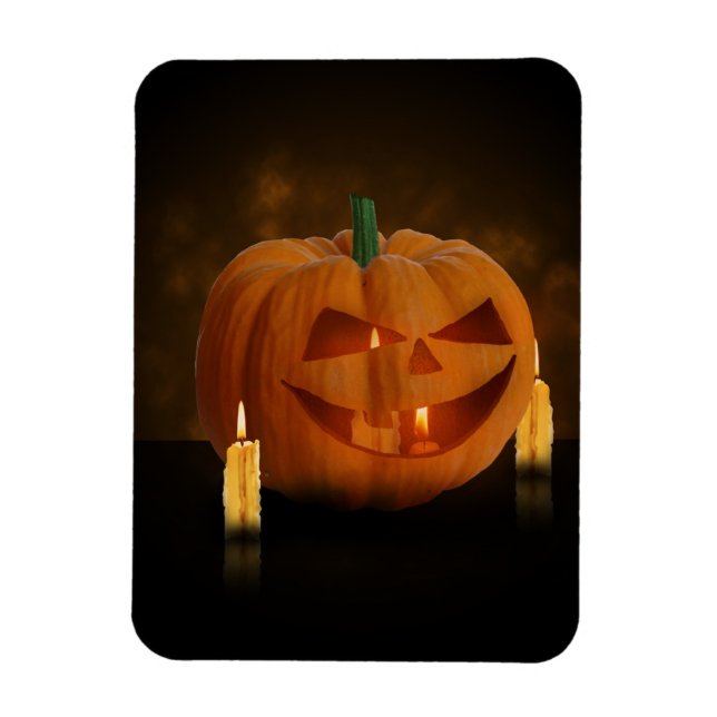 Halloween Pumpkin Lantern med ljus Magnet (Vertikal)