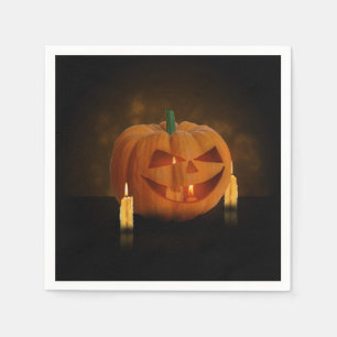 Halloween Pumpkin Lantern med ljus Pappersservett