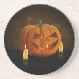 Halloween Pumpkin Lantern med ljus Underlägg Sandsten