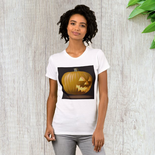 Halloween Pumpkin Lantern Womens T-Shirt (Skapare uppladdad)
