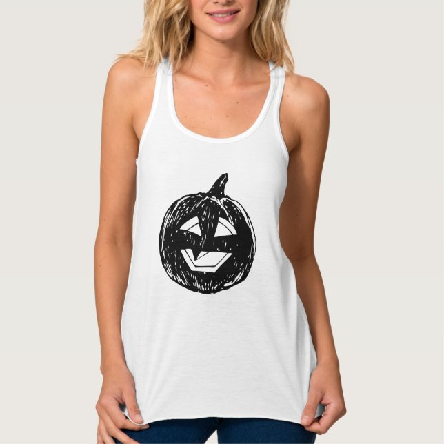 Halloween pumpkin linne med racerback  (Framsida)