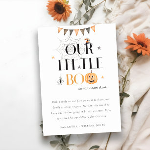 Halloween Pumpkin Little Boo Baby-meddelande Tack Kort