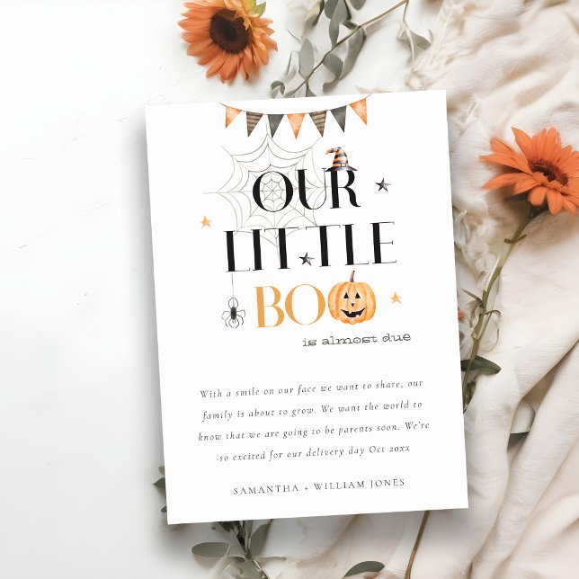 Halloween Pumpkin Little Boo Baby-meddelande Tack Kort (Skapare uppladdad)