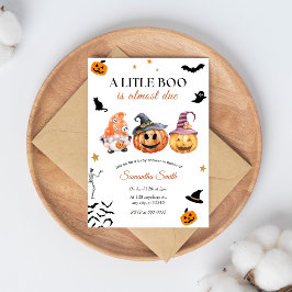 Halloween Pumpkin Little Boo Baby Shower Inbjudningar