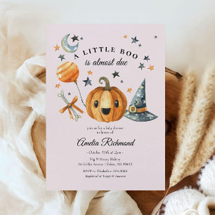Halloween Pumpkin Little Boo Baby Shower Inbjudningar