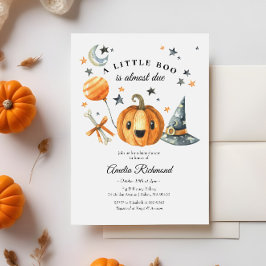 Halloween Pumpkin Little Boo Baby Shower Inbjudningar