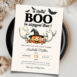 Halloween Pumpkin Little Boo Baby Shower Inbjudningar