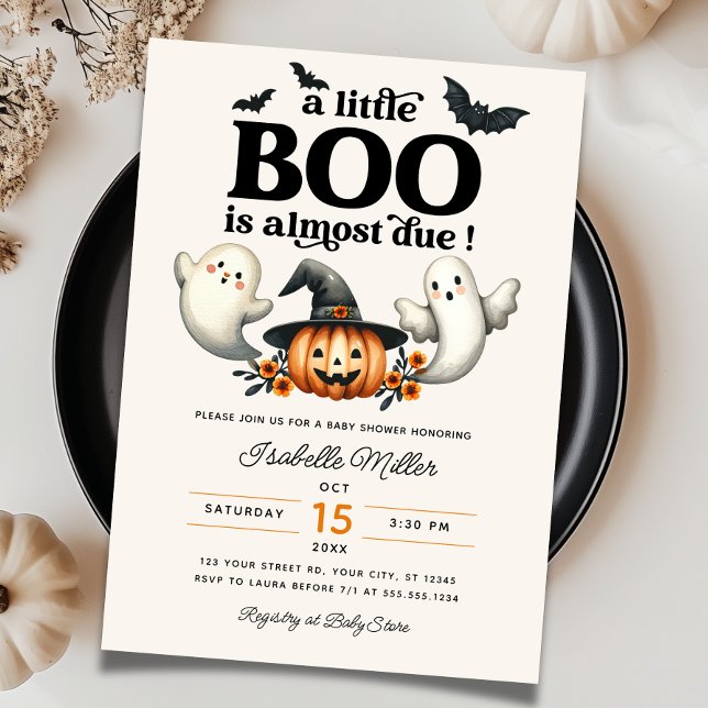 Halloween Pumpkin Little Boo Baby Shower Inbjudningar (Skapare uppladdad)